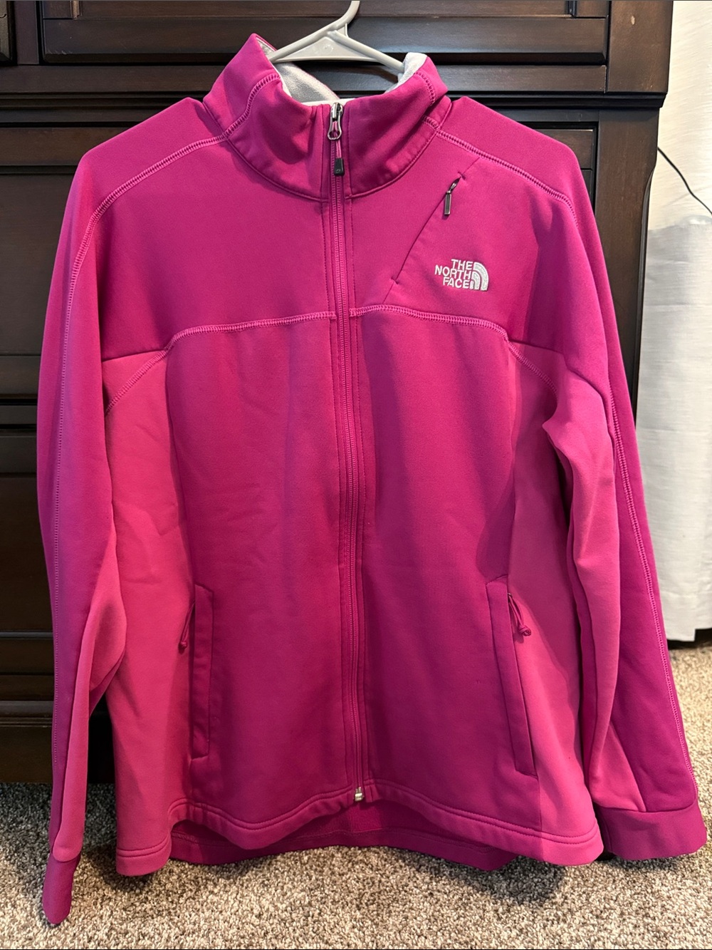 The North Face Girls' Magenta Full-Zip Fleece Jacket